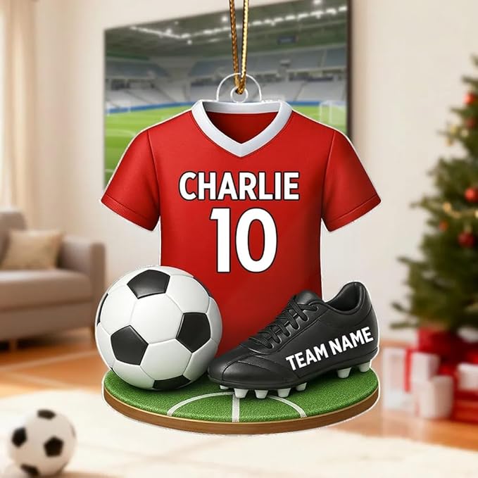 Personalized Soccer Christmas Acrylic Ornament, Soccer Ornament, Soccers Ornaments Christmas Tree Hanging Ornaments Tree Decorations, Soccers Player Uniform /3