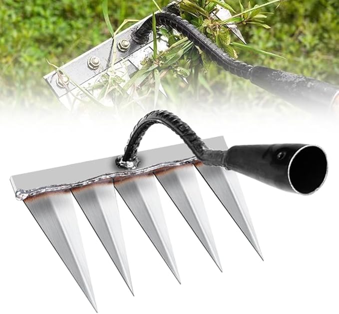 Carbon Steel Garden Hand Rake, 2026 New Garden Hand Rake Tool Carbon Steel 5/6/7/8 Teeth, Heavy Duty Weed Remover Tool Garden Weed Pulling Tool for Yard, Farm, Soil & Lawn Care (5 Teeth)