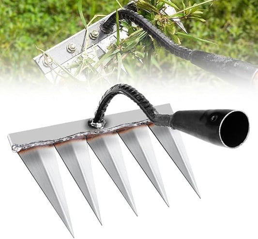 Carbon Steel Garden Hand Rake, 2026 New Garden Hand Rake Tool Carbon Steel 5/6/7/8 Teeth, Heavy Duty Weed Remover Tool Garden Weed Pulling Tool for Yard, Farm, Soil & Lawn Care (5 Teeth)