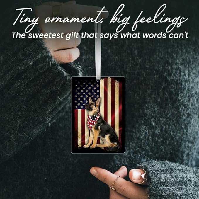 FLAGWIX Christmas German Shepherd Gifts for Women Men - Acrylic Ornaments 2025 for Christmas Tree Decorations - Dog Gifts for Dog Lovers, German Shepherd Gift for Animal Lovers Women