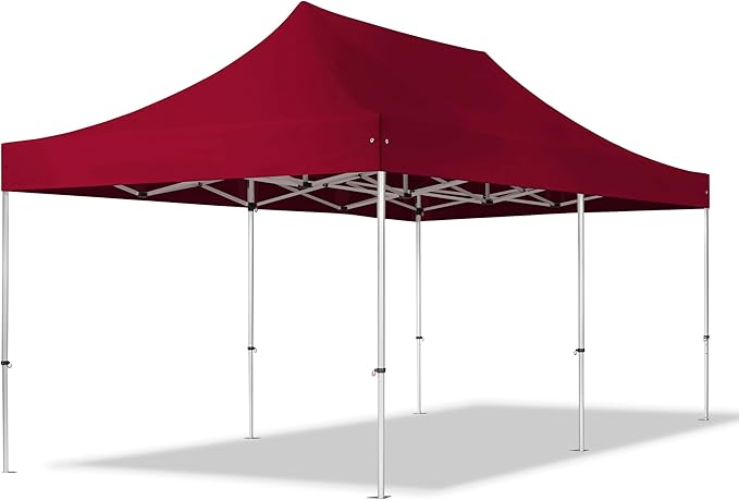 TOOLPORT 10x20 ft PES 800 Pop up Canopy Professional Aluminium 1.6 in., Red