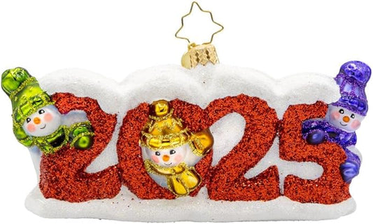 Christopher Radko Hand-Crafted European Glass Christmas Tree Decorative Ornament, 2025 Snow Day