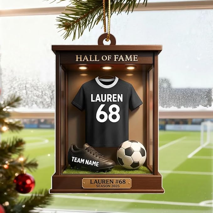 Personalized Soccer Christmas Acrylic Ornament, Soccer Ornament, Soccers Ornaments Christmas Tree Hanging Ornaments Tree Decorations, Soccers Player Uniform /4