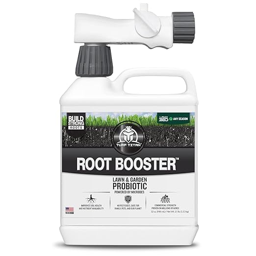 Turf Titan Root Booster Hose End (32 oz) ? Natural Liquid Probiotic for Lawn Care ? Green Booster for Lawn Maintenance ? Supports Growth & Resilience ? Covers up to 8,000 Sq Ft