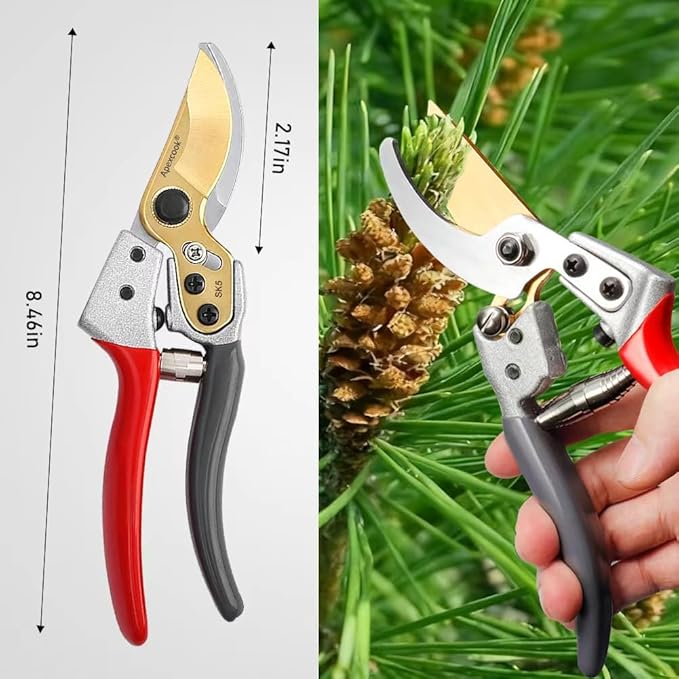 Professional gardening shears, made of SK5 stainless steel material, sturdy and durable, Dual color anti slip handle is easier to use £¬and suitable for various tasks such as gardening pruning