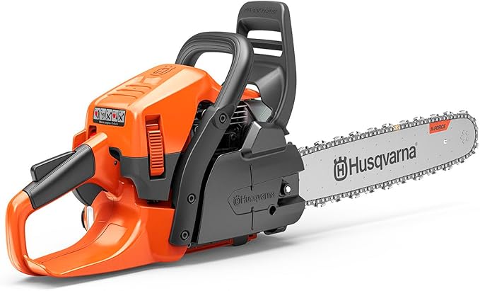 Husqvarna 445S Gas Chainsaw, 50-cc 3-HP, 2-Cycle X-Torq Engine, 18 Inch Chainsaw with Automatic Oiler, For Wood Cutting and Tree Trimming