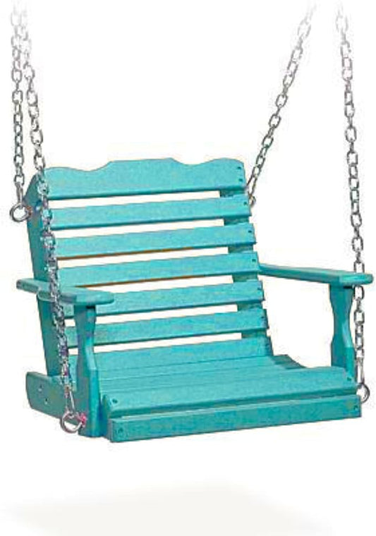 DutchCrafters Poly Kids Swing Seat, Outdoor Swing for Kids Ages 2-6, Toddler Swings for Swingset Accessories Outdoor Playground Swings, Recycled HDPE Plastic - Amish Made in USA (Turquoise)