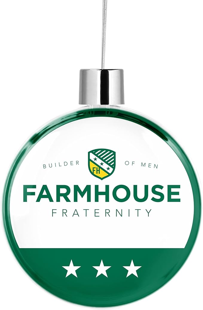 Farmhouse Round Flat Christmas Tree Ornament Decoration for Tree Party Home Holiday Decor (Farmhouse 2)