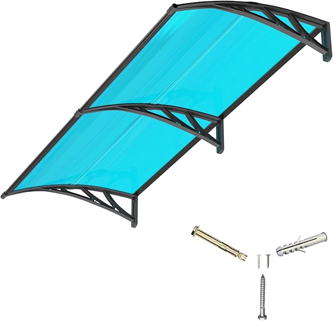 Awning for Door Entrance,40x80 inches Window Awnings for Doors Canopy Polycarbonate Cover Patio Door Awning UV Rain Snow Sunlight Protection Hollow Shee