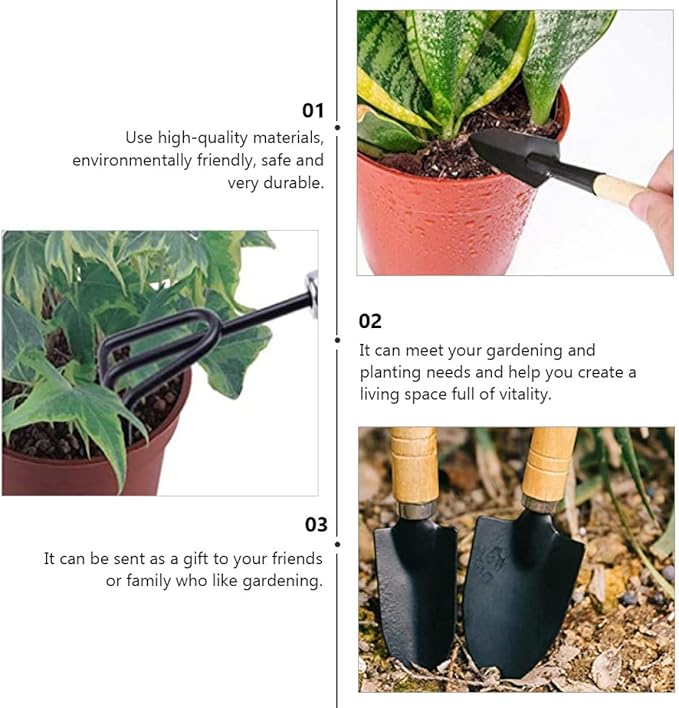 Luxshiny 10Pcs Mini Bonsai Gardening Tools for Succulent Planting and Transplanting Handheld Kit for Indoor Plants Easy to Carry and Clean
