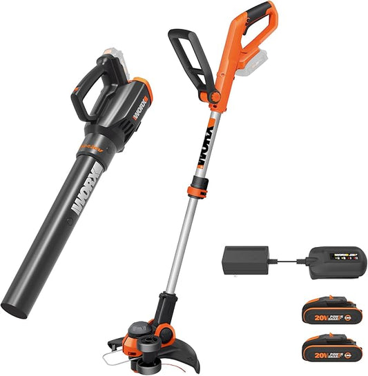 WORX 20V 12¡®¡¯ Cordless String Trimmer and 20V 360 MPH Cordless Leaf Blower Combo Kit