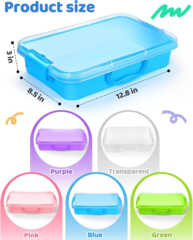 2 Pcs Sand Tray Sensory Bin with Lid and Handle, Portable Sensory Sandbox Container for Kids, Plastic Activity Tray for Toddlers (Pink)