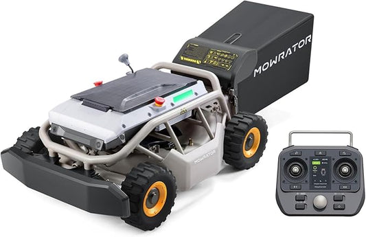 Remote Control Lawn Mower S1 4WD 56V18Ah 85° Slope(Wide Wheels Version), Multi-Functions RC Lawn Mower with 1.5-4.3 Inch Cutting Height 21 Inch Real Blade with Mowing 1.12 Acres