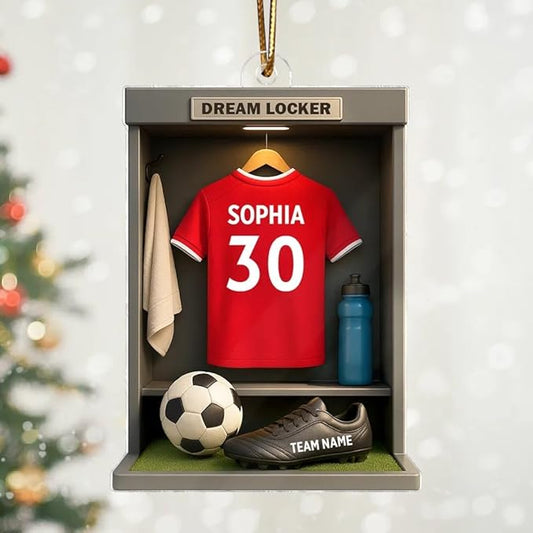 Personalized Soccer Christmas Acrylic Ornament, Soccer Ornament, Soccers Ornaments Christmas Tree Hanging Ornaments Tree Decorations, Soccers Player Uniform /2
