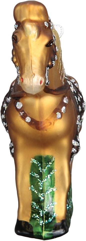 Old World Christmas Ornaments: Selection of Horses Glass Blown Ornaments for Christmas Tree, Western, 12176 3inch x 3. 5inch x 1inch