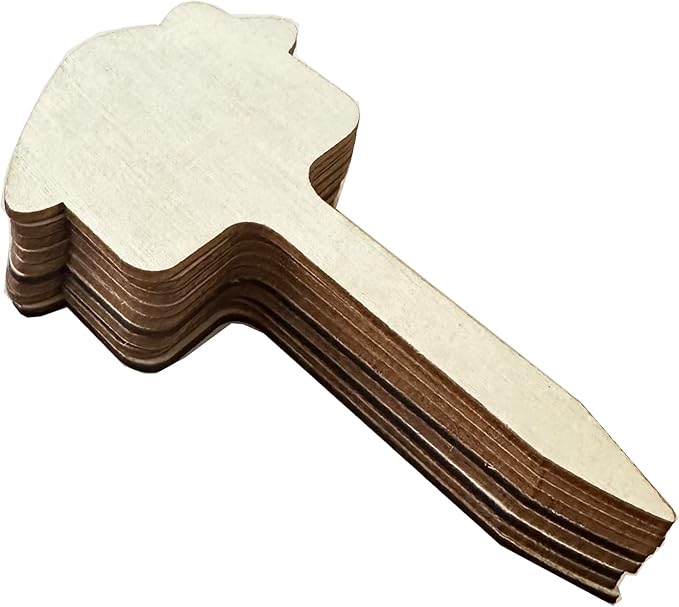 100 Pcs Wood Plant Labels, Natural Wooden Plant Marker Garden Sign Tags, House Type Garden Markers for Succulents, Herbs, Seedlings, Potted, Flowers, Vegetables (House)