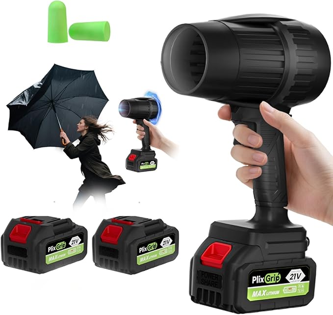 Leaf Blower Cordless - Lightweight Electric Handheld Blower with Battery and Charger, 3 Speed Mode, Blowers for Lawn Care, Patio Cleaning, Dust Cleaner (Black)