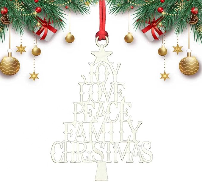 Christmas Ornaments 2025 Solid Pewter Christmas Tree Ornaments Handcrafted Pewter Xmas Pendants Decoration DIY Festive Home Hanging Ornaments for Christmas Trees Winter Decor