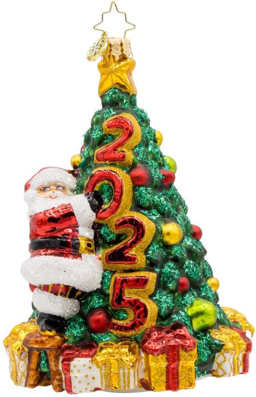 Christopher Radko Hand-Crafted European Glass Christmas Tree Decorative Ornament, Santa's 2025 Tree Trim