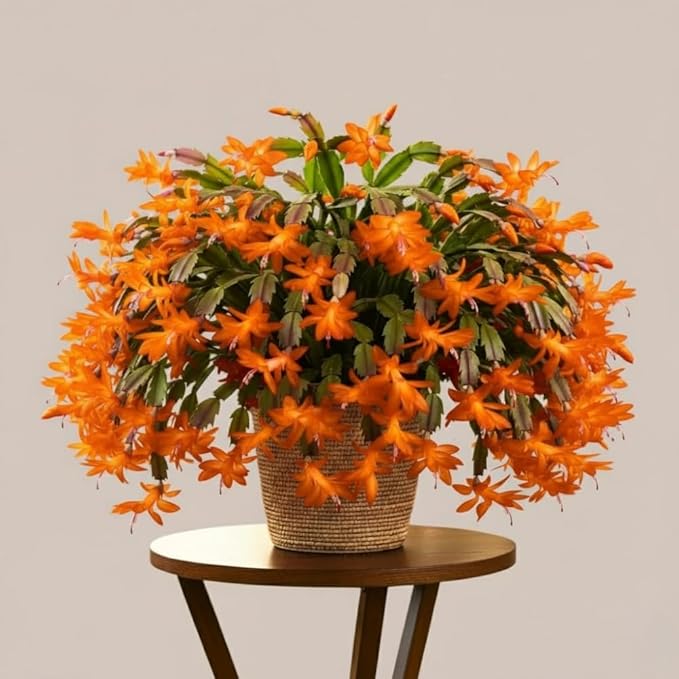 2 Christmas Cactus Plants Live, Starter Holiday Thanksgiving Cactus Plant for Indoor Outdoor Houseplants, Fasle Easter Cactus Plants Like, Cold Hardy, 5-9" in Tall, No Pot (Salmon)