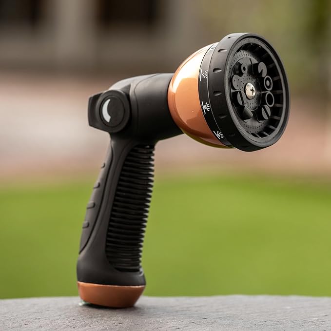 Pocket Hose Copper Bullet Expandable Garden Hose w/10 Pattern Thumb Spray Nozzle AS SEEN ON TV 650psi 3/4 in Patented Lead-Free Ultra-Lightweight Solid Copper Anodized Aluminum (25 Ft)