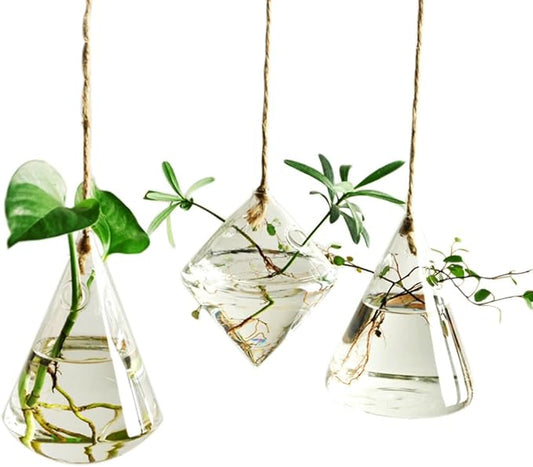 Propagation Station, Plants Terrarium, Plants Lover Gifts for Women,Plant Cutting Holder Home décor,Gifts for Women,House Warming New Home-3 Geometric Shape
