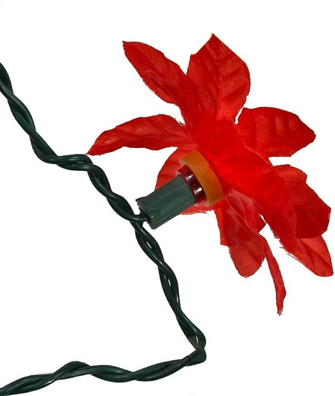 Kurt Adler 35-Light Red Poinsettia Light Set