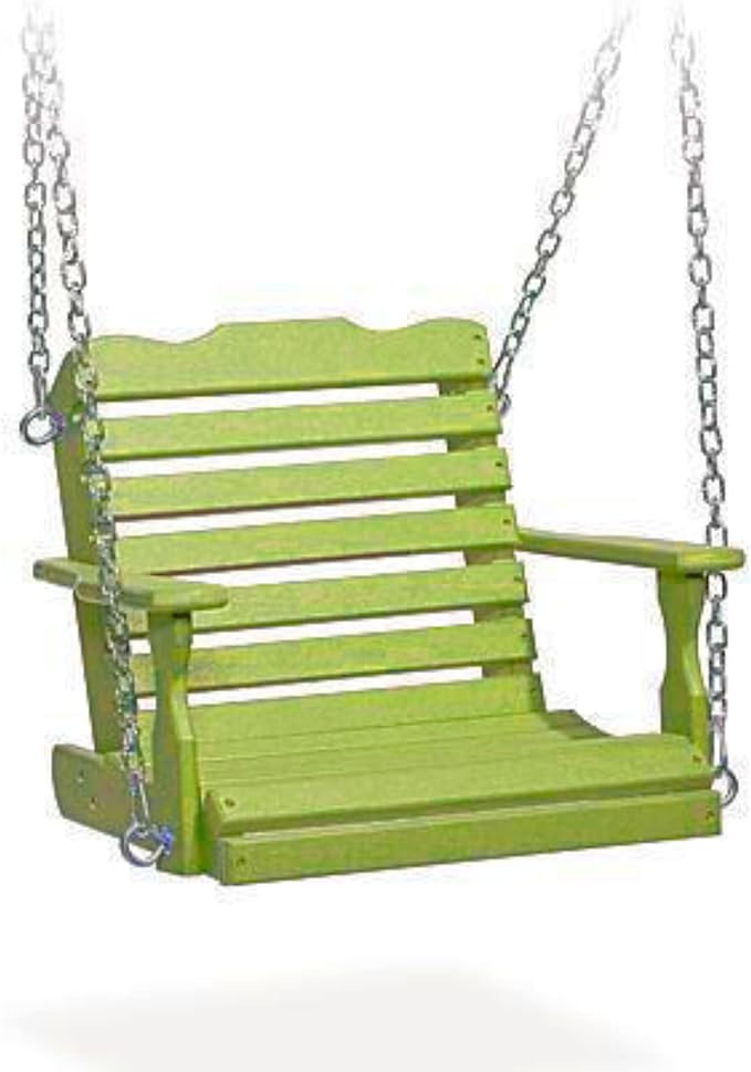 DutchCrafters Poly Kids Swing Seat, Outdoor Swing for Kids Ages 2-6, Toddler Swings for Swingset Accessories Outdoor Playground Swings, Recycled HDPE Plastic - Amish Made in USA (Lime Green)
