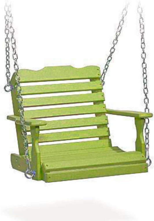 DutchCrafters Poly Kids Swing Seat, Outdoor Swing for Kids Ages 2-6, Toddler Swings for Swingset Accessories Outdoor Playground Swings, Recycled HDPE Plastic - Amish Made in USA (Lime Green)