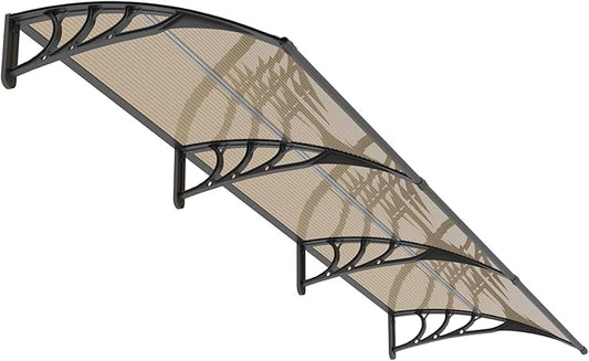 Awning for Door Entrance,35x120 inches Window Awnings for Doors Canopy Polycarbonate Cover Patio Door Awning UV Rain Snow Sunlight Protection Hollow Shee