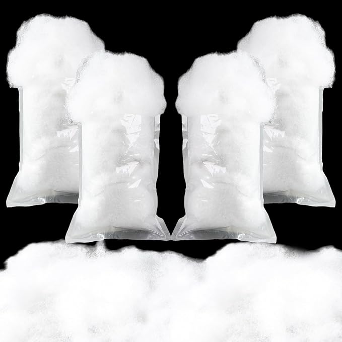 4Pack Christmas Fake Snow Decoration 400g/14.1oz Artificial Fluffy Snow Fiber Fake Winter Snow Stuffing Snow Covering for Christmas Decoration Village Displays