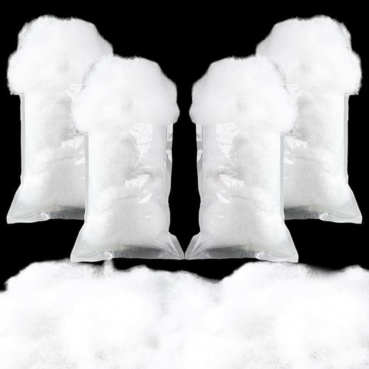 4Pack Christmas Fake Snow Decoration 400g/14.1oz Artificial Fluffy Snow Fiber Fake Winter Snow Stuffing Snow Covering for Christmas Decoration Village Displays