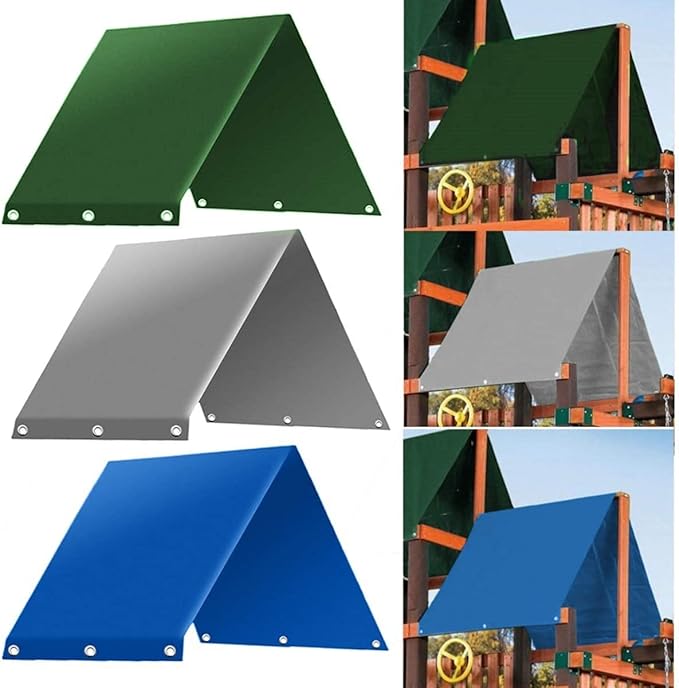 52 x 90 Outdoor Swingset Shade Kids Playground Roof Canopy Waterproof Snow Proof Tent Cover Replacement Tarp Sunshade (Green)