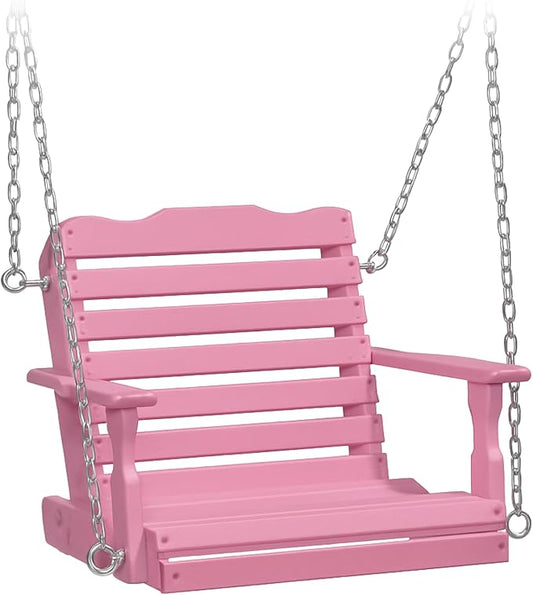 DutchCrafters Poly Kids Swing Seat, Outdoor Swing for Kids Ages 2-6, Toddler Swings for Swingset Accessories Outdoor Playground Swings, Recycled HDPE Plastic - Amish Made in USA (Pink)