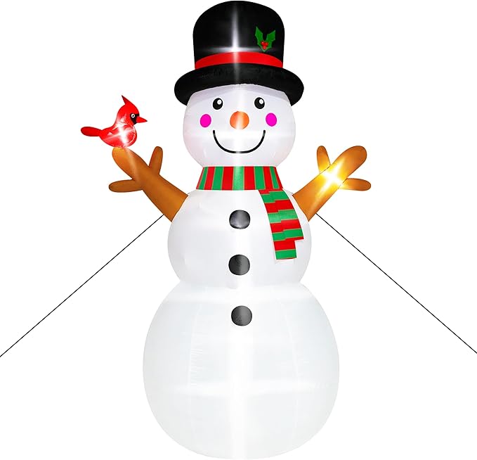 15FT Christmas Snowman, Huge Blow Up Snowman Inflatable Decor, Lighted Xmas Inflatables for Lawn Yard Holiday Party