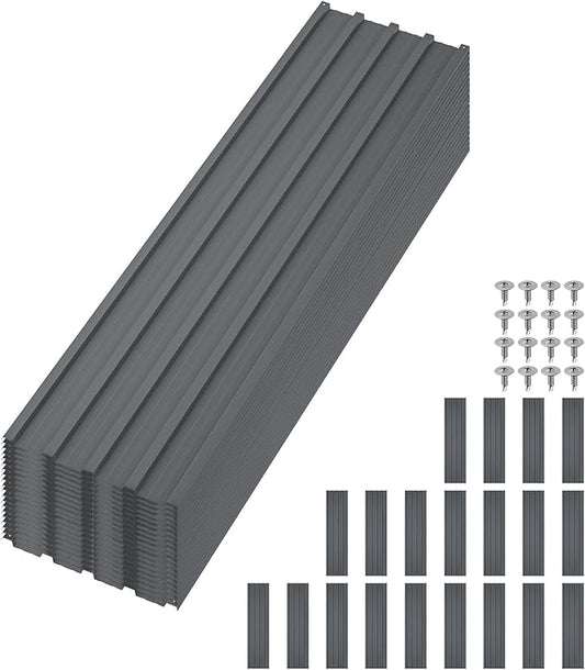 20Pcs Metal Roofing Panels for Carport, Heavy Duty Metal Carport Kits, Galvanized Steel Corrugated Panels, for Patio Outdoor Garden, 73.2 in x 16.77 in