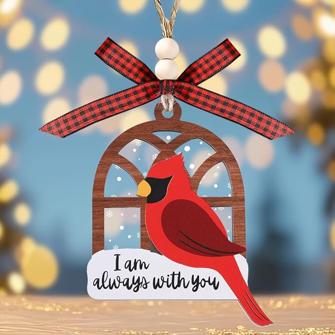 Tesuivra Cardinal Christmas Ornaments for Christmas Tree Decor - Red Cardinal Keepsake Decorative Hanging Ornament - Memorial Gifts for Loss of Loved One