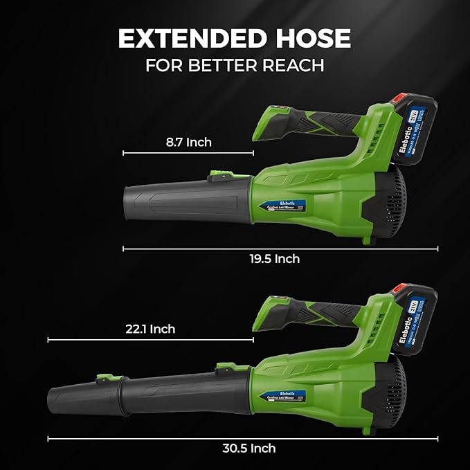 Electric Leaf Blower Cordless, 690 CFM/190 MPH Brushless Motor with 6-Speed Modes, 690 CFM Battery Leaf Blower with 2 X 2.0Ah Batteries & Charger, Lightweight, Battery Powered