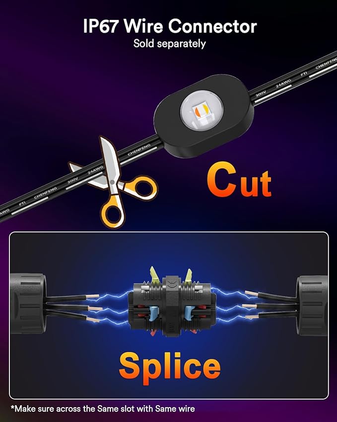 Lumary Smart Permanent Outdoor Lights 2 with Remote & Slide-Base, 100ft with 60 RGBAICW LEDs 3600lm for Daily & Accent Lighting, 110+ Modes for Halloween Christmas Decor, Work with Alexa Google, Black