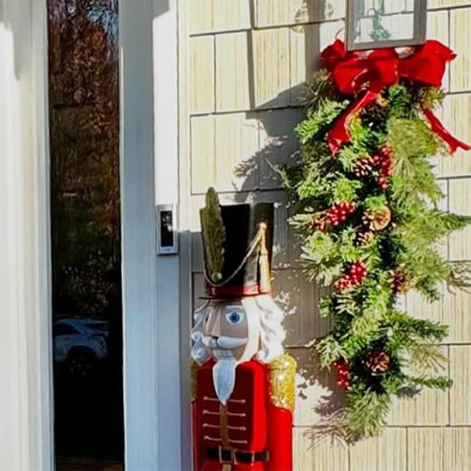 Haute Decor Classic 3 Foot Pre-lit Artificial Fir Christmas Swag, 30 Warm White LED Lights, Indoor/Outdoor Use, Lighted Holiday Decoration, Battery Operated with Automatic Timer