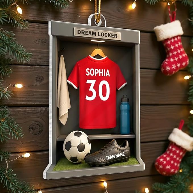 Personalized Soccer Christmas Acrylic Ornament, Soccer Ornament, Soccers Ornaments Christmas Tree Hanging Ornaments Tree Decorations, Soccers Player Uniform /2