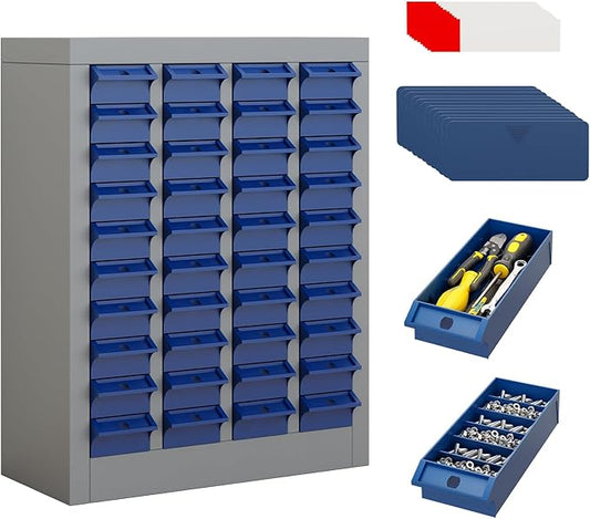 40 Drawers Parts Cabinet Chest, Bolts Nuts Metal Tool Storage for Hardware Organization Home Garage Workshop Hardware Store Office Supplies, Grey