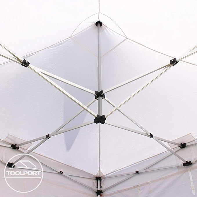 TOOLPORT 10x15 ft PES 800 Pop up canopy PROFESSIONAL Aluminium 1.6 in., Red