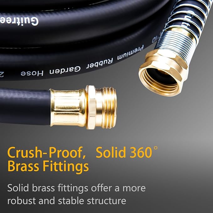 Leader Garden Hose 5ft x 3/4, Heavy Duty Short Water Hose, Female to Female Fittings, Five Layered Braiding for Durability, 1000PSI Burst, 300PSI Working (Black)