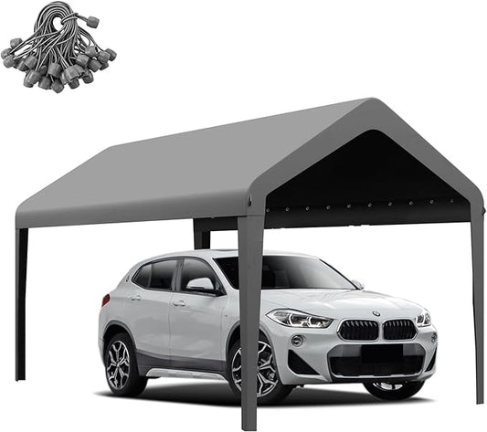 Canopy Replacement Cover, Carport Replacement Canopy, 800D Oxford Waterproof & UV Protected Tarp with Ball Bungees (Frame is not Included) (Gray, 12x20)
