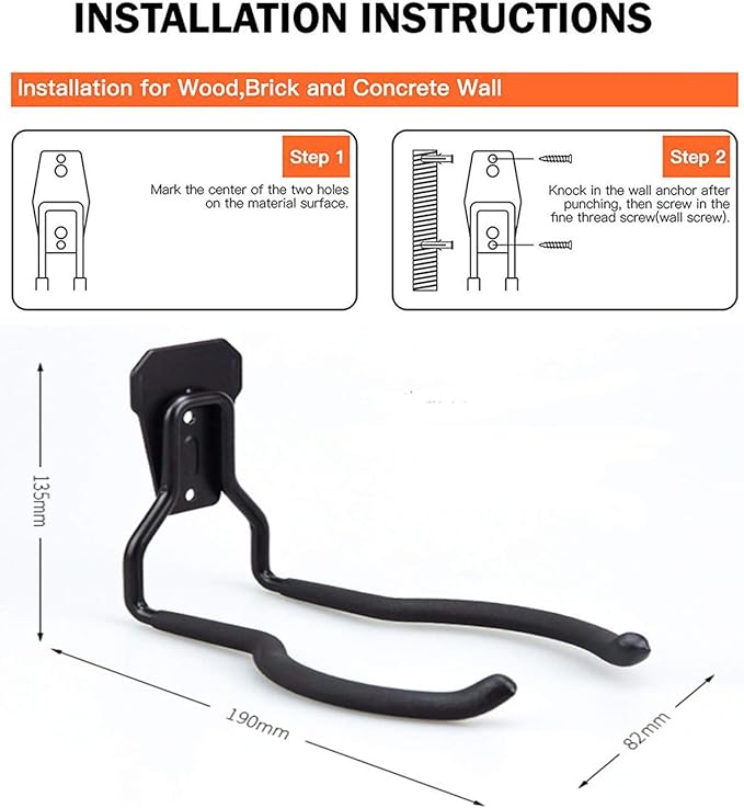2Pcs Garden Power Tool Hanger, String Trimmer Hangers, Weed Eater Wall Mount, Weedeater Rack, Leaf Blower Holder, Chainsaw Hanging Hooks, Perfect for Garage Tool Organizers and Storage, No Trimmers