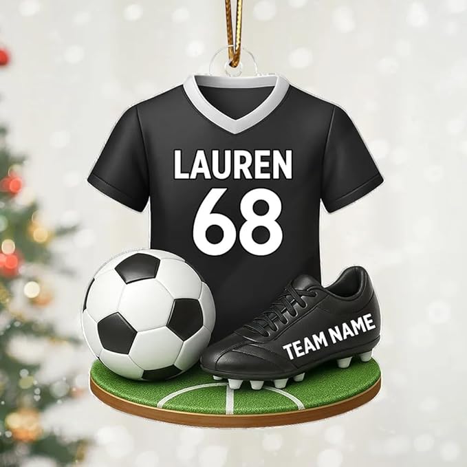 Personalized Soccer Christmas Acrylic Ornament, Soccer Ornament, Soccers Ornaments Christmas Tree Hanging Ornaments Tree Decorations, Soccers Player Uniform /3