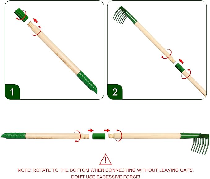 Duckura Kids Gardening Tools Set - 7pcs Wheelbarrow Set Outdoor Toy for Kids with Shovel, Rake, Leaf Rake, Yard Digging Weed Toys, Christmas Birthday Gifts for Boys Girls Age 2 3+Years Old(Yellow)