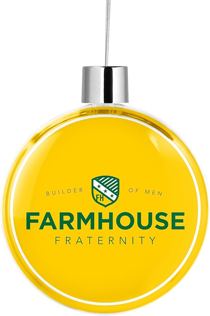 Farmhouse Round Flat Christmas Tree Ornament Decoration for Tree Party Home Holiday Decor (Farmhouse 5)
