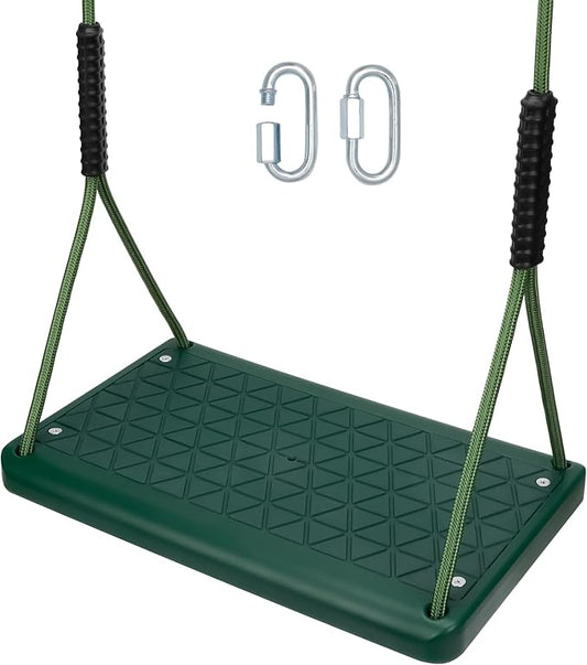 Heavy Duty Swing Seat, Non Slip Tree Swing Set with Adjustable Rope, Playground Swing Set Accessories for Kid Indoor Outdoor Backyard (Green)